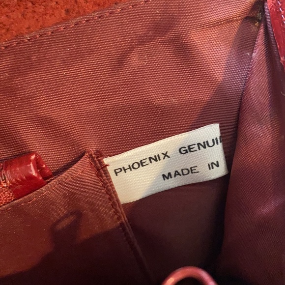 Vintage eel skin leather purse shoulder clutch red - Picture 4 of 15